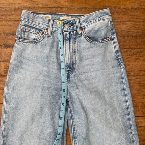 Levi's Ribcage Premium Wide Leg Blue Jeans - Picture 6 of 11